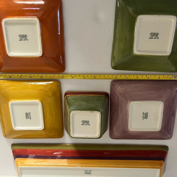 TIERRA TOSCANO Hand Painted Clay Art Food Servers - Set of 7 pcs. - Picture 8 of 11